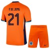 Original Trikotsatz Niederlande F. De Jong 21 Heimtrikot EURO 2024 Für Kinder